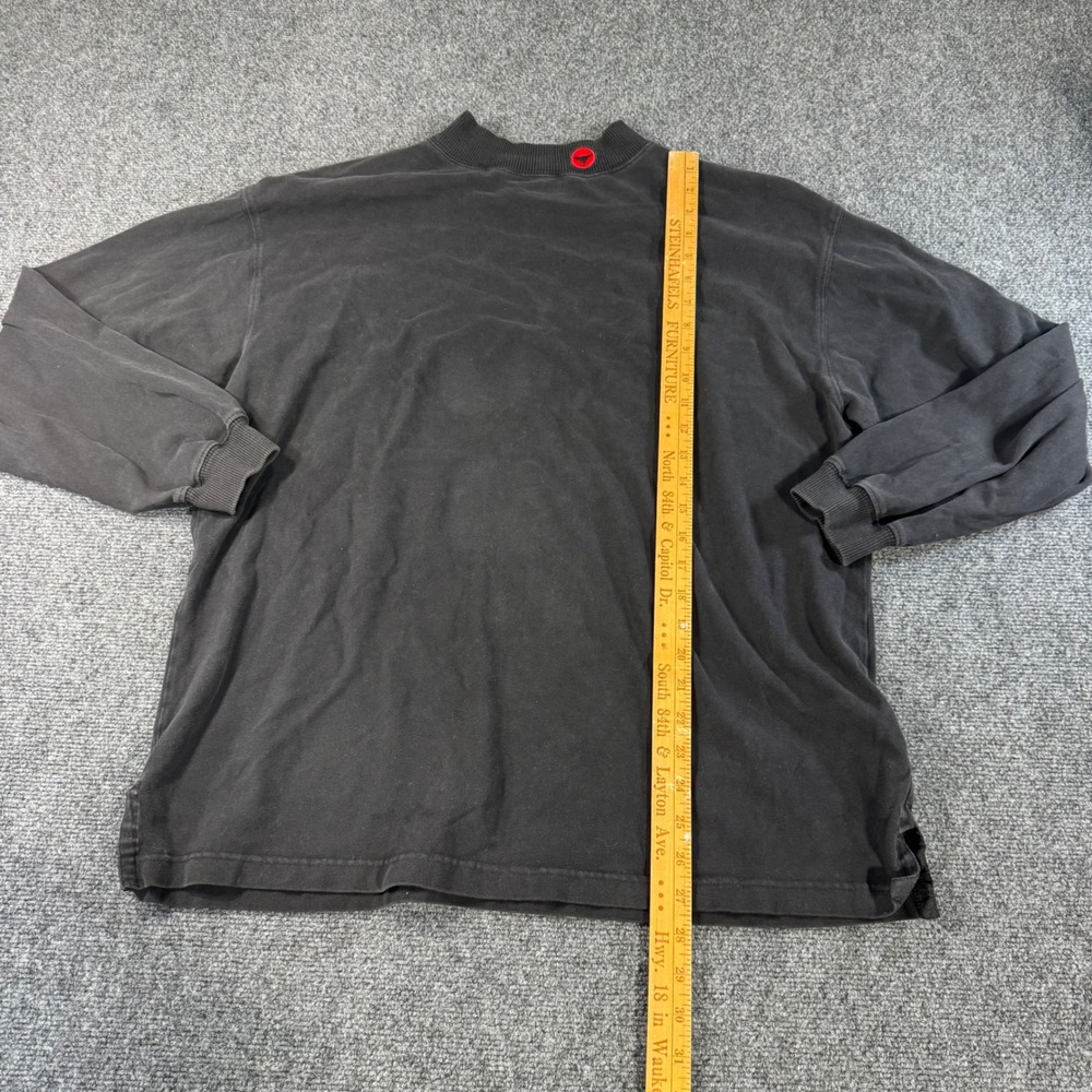 TaylorMade Mens Long Sleeve Mock Neck Shirt Faded Black Embroidered Logo Size M - Picture 7 of 8